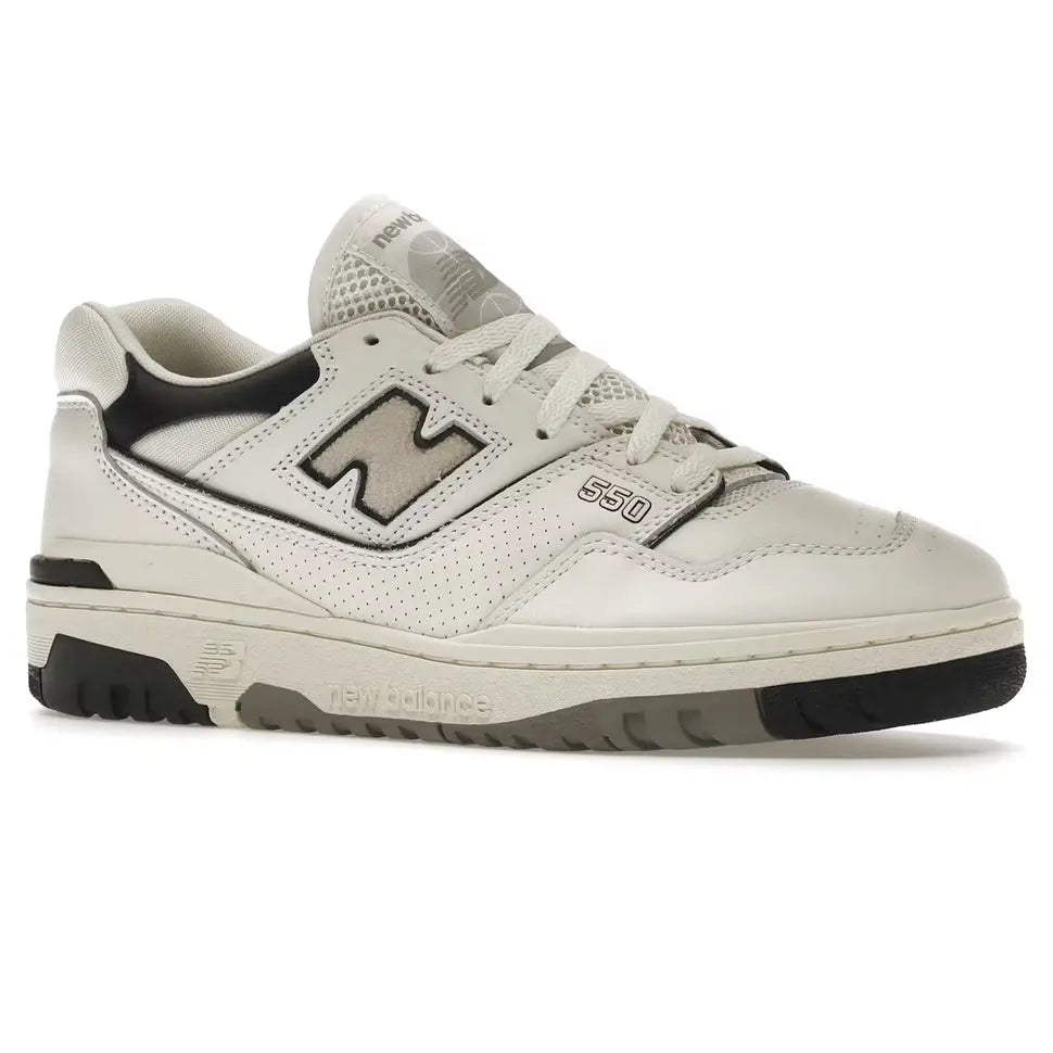 New Balance 550 Cream Black Retro Sneaker Metroutfits