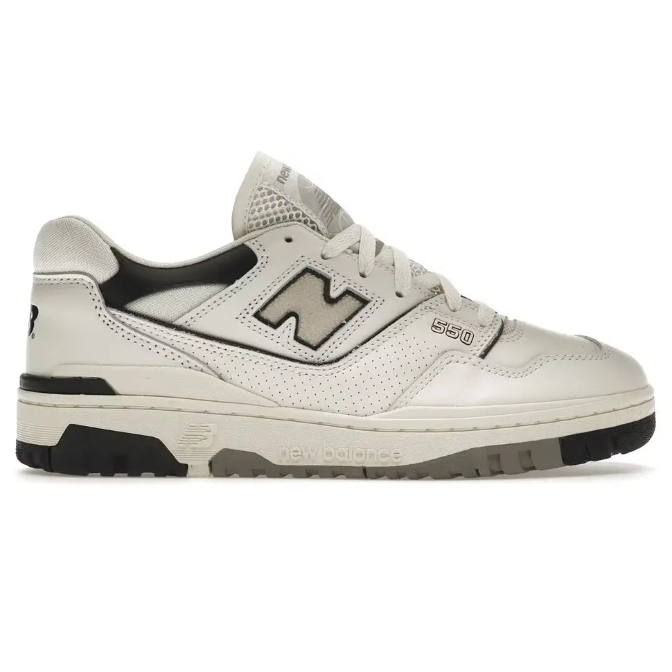New Balance 550 Cream Black Retro Sneaker Metroutfits