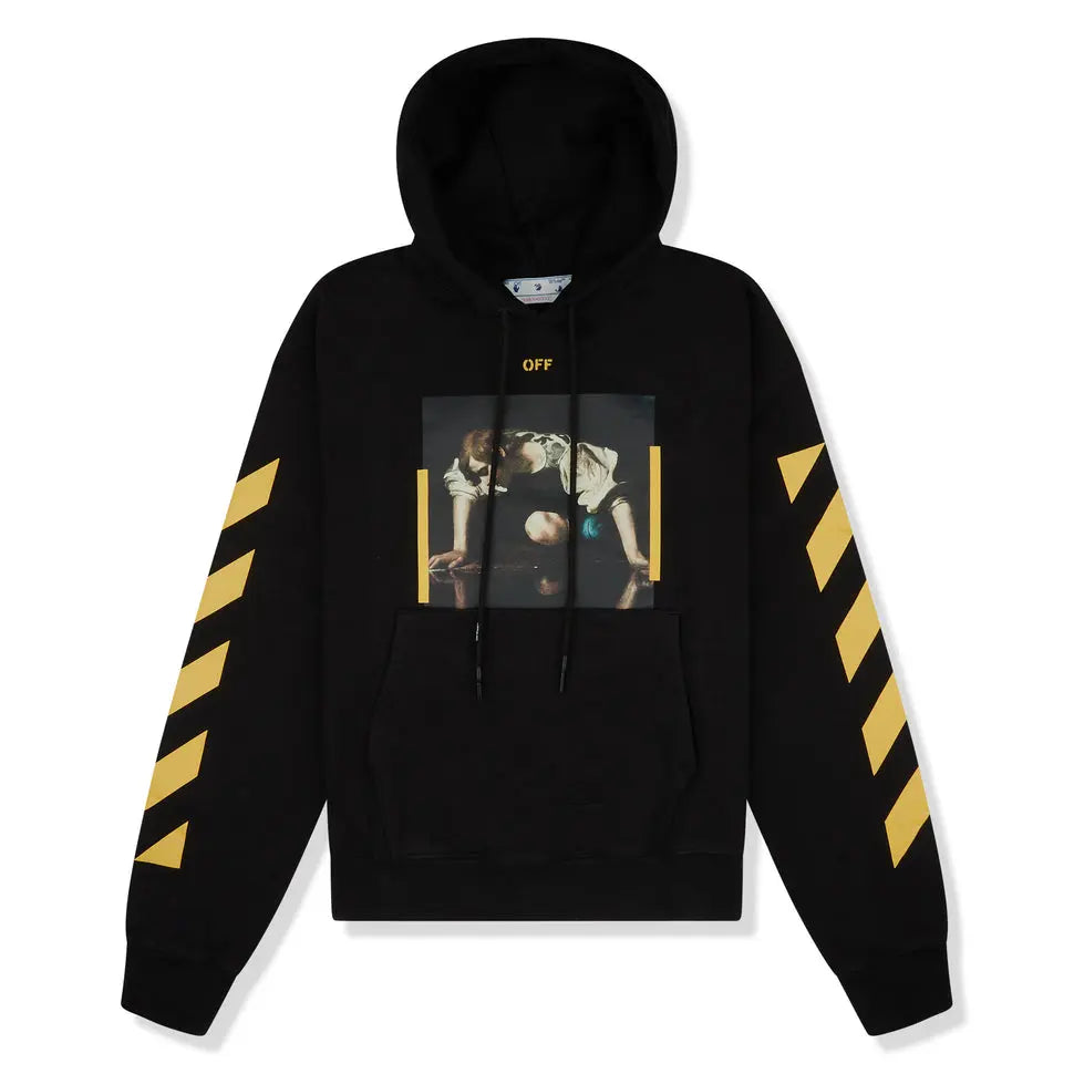 Off-White Caravaggio Narcissus Hoodie Black Yellow Metroutfits