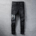 Amiri Men’s Jeans Black & Blue With Artistic Designs Metroutfitstore