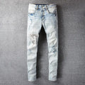 Amiri Black Letter Angel Print Jeans For Men Metroutfitstore