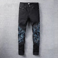Amiri Men’s Jeans Black & Blue With Artistic Designs Metroutfitstore