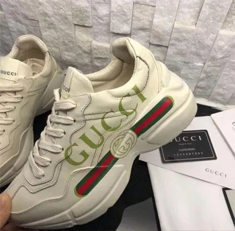 Gucci Rhyton Vintage Logo Sneakers Off-White Ivory Metroutfits