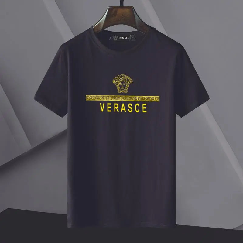 Versace - Men's Logo T-Shirt Black White - Luxury Casual Style Metroutfits