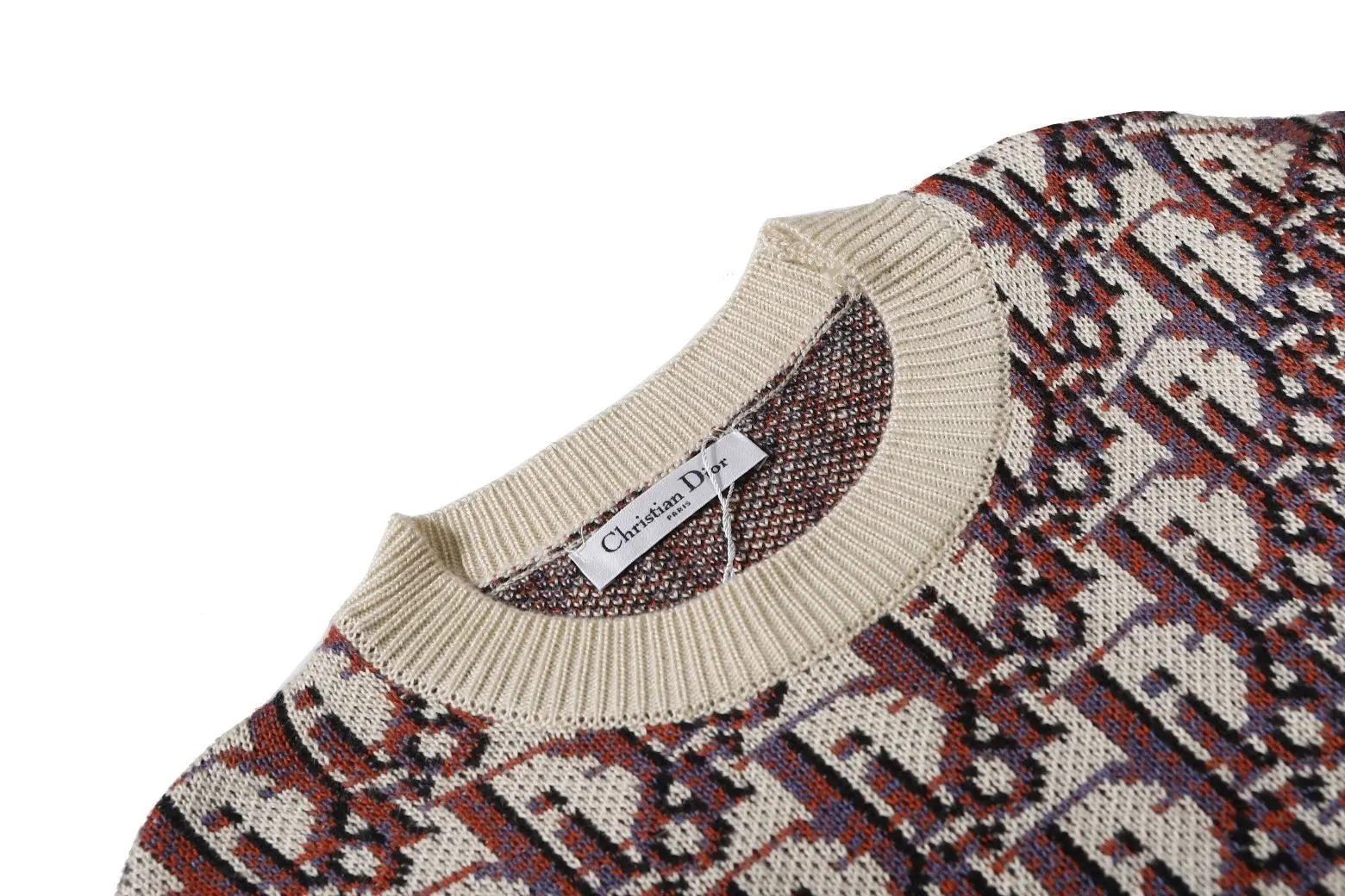 Dior Men's Brown and Off-White Designer Sweatshirt Metroutfits