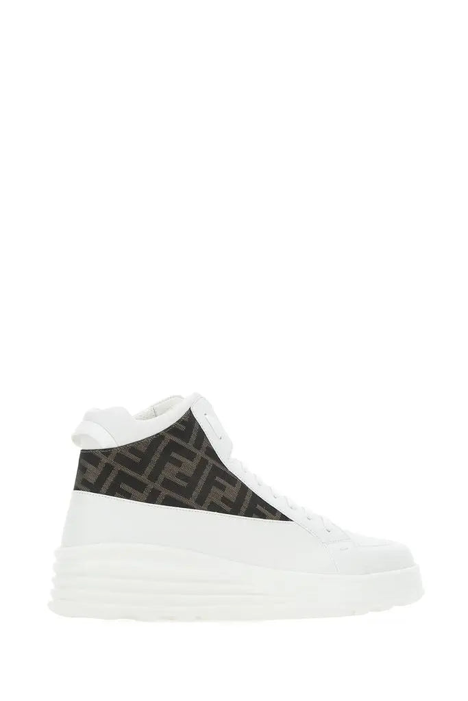 Fendi Jacquard FF Logo High-Top Sneakers New With Tag and Box Metroutfits