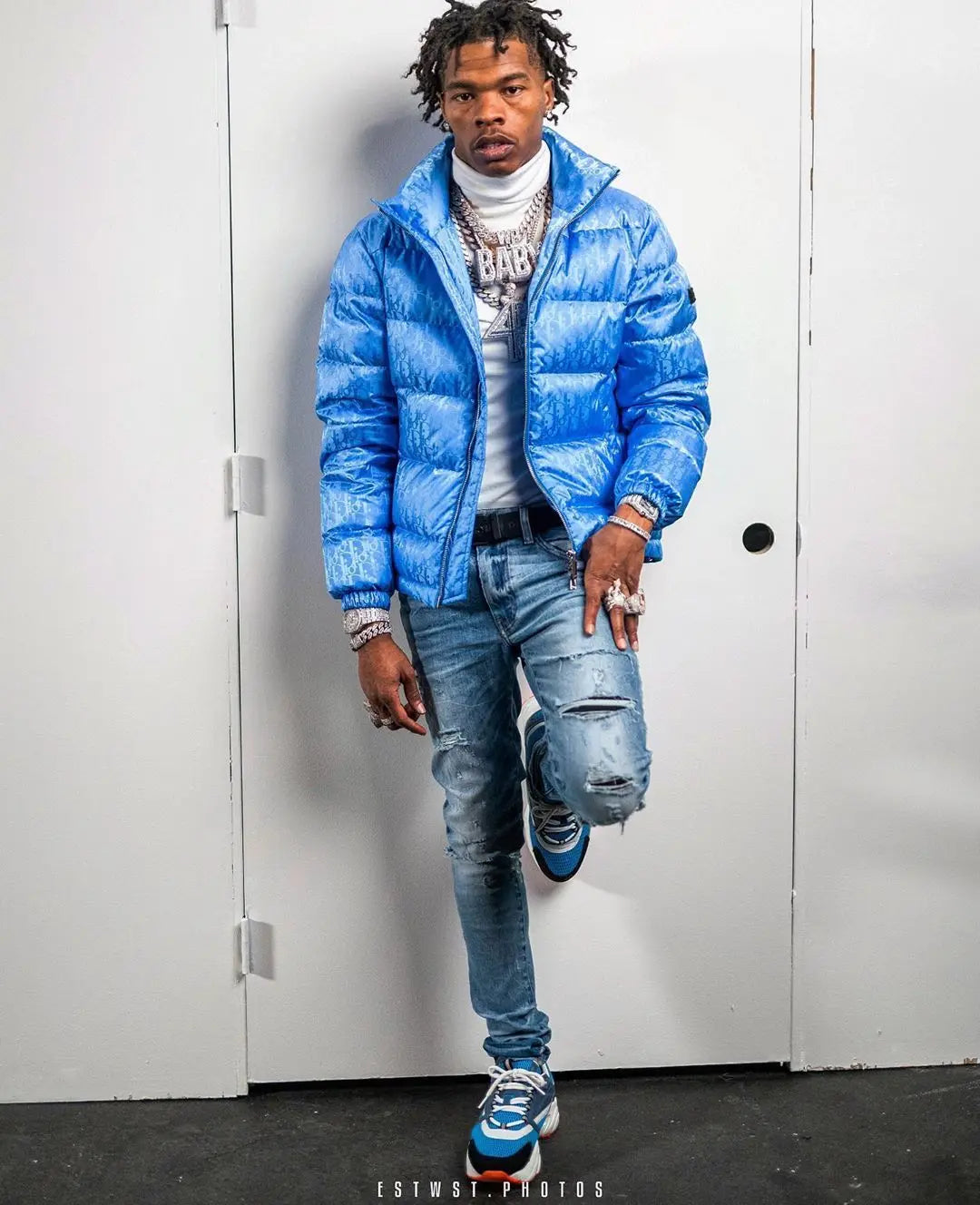 Dior Puffer Jacket – Designer Outerwear in Blue & Black Metroutfits