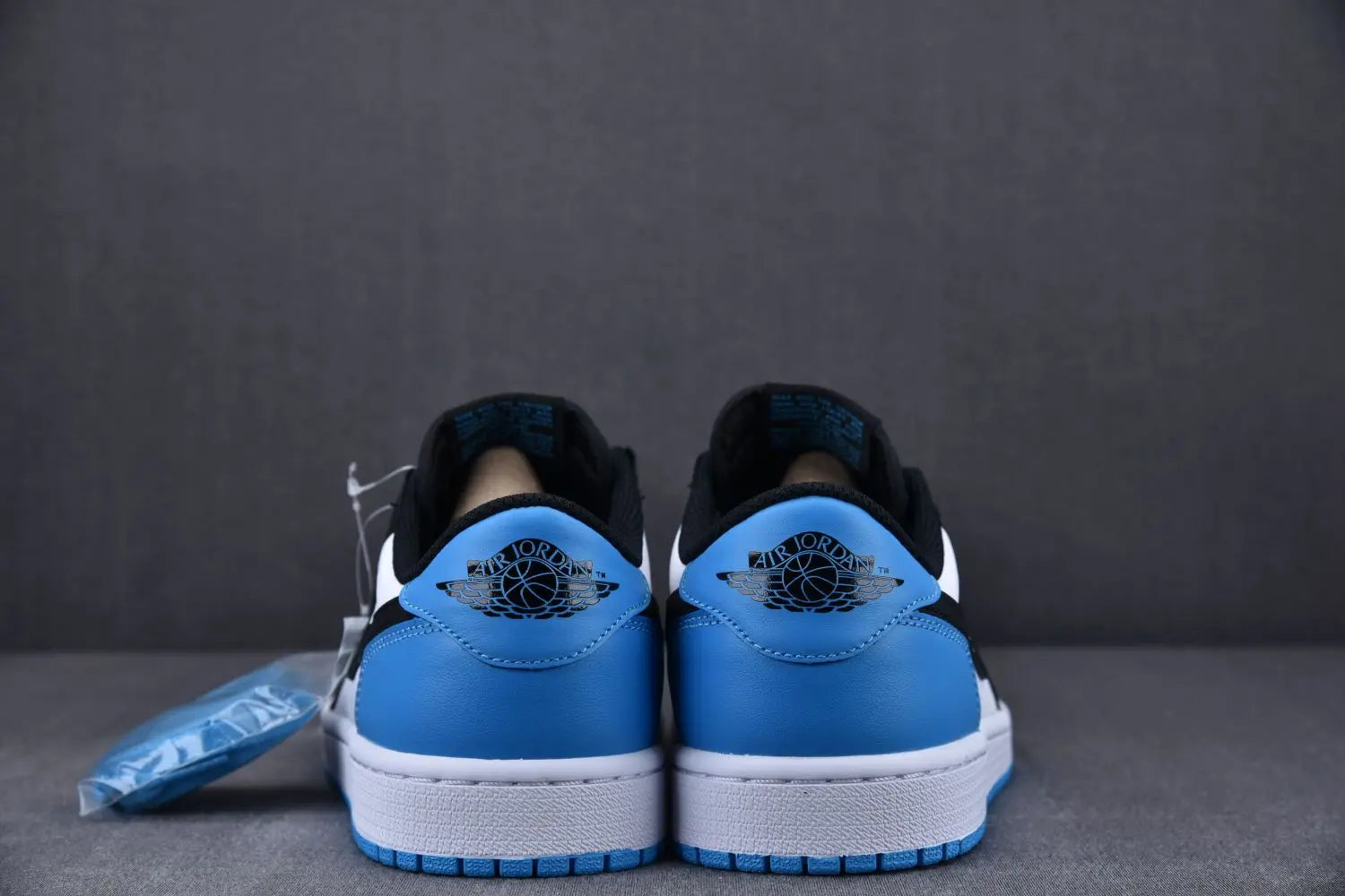 Air Jordan 1 Low Black Dark Powder Blue Sneakers Men Women Metroutfits