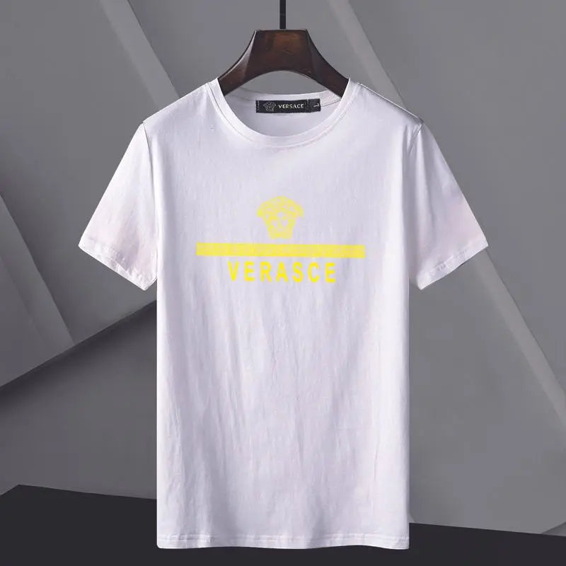 Versace - Men's Logo T-Shirt Black White - Luxury Casual Style Metroutfits