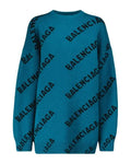 Balenciaga Women's Jacquard Logo Cotton Wool Jumper Metroutfitstore