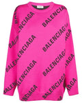 Balenciaga Women's Jacquard Logo Cotton Wool Jumper Metroutfitstore
