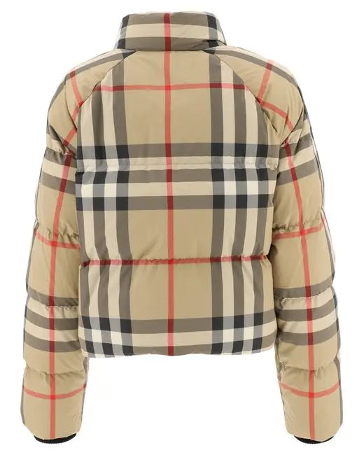 Burberry Check Cropped Puffer Jacket for Women Metroutfitstore