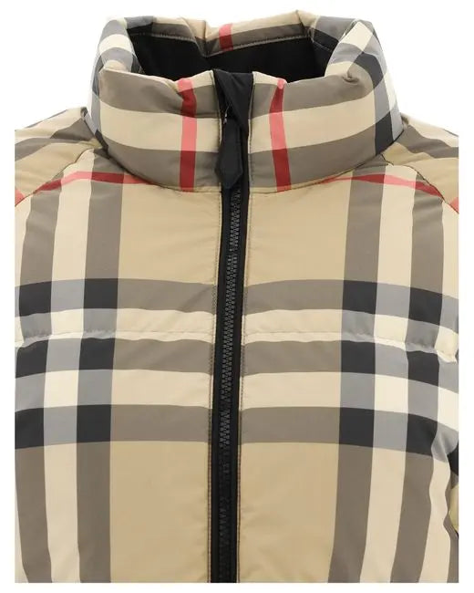 Burberry Check Cropped Puffer Jacket for Women Metroutfitstore