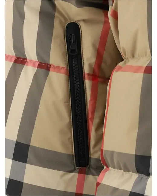 Burberry Check Cropped Puffer Jacket for Women Metroutfitstore