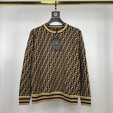 Fendi Men's Black and Golden Designer Sweatshirt Metroutfits