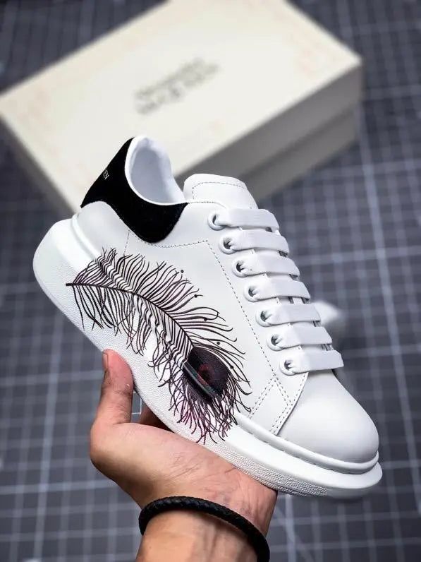 Alexander McQueen Oversize Iconic Men's Sneaker White Black Metroutfits