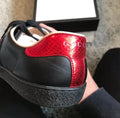 Gucci Ace Bee Embroidered Black Sneakers Metroutfits