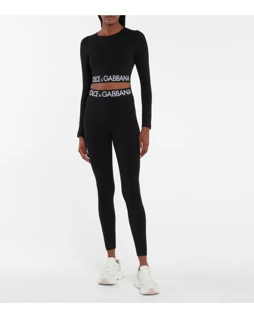 Dolce & Gabbana Women's Cotton Crop Top Black Metroutfitstore