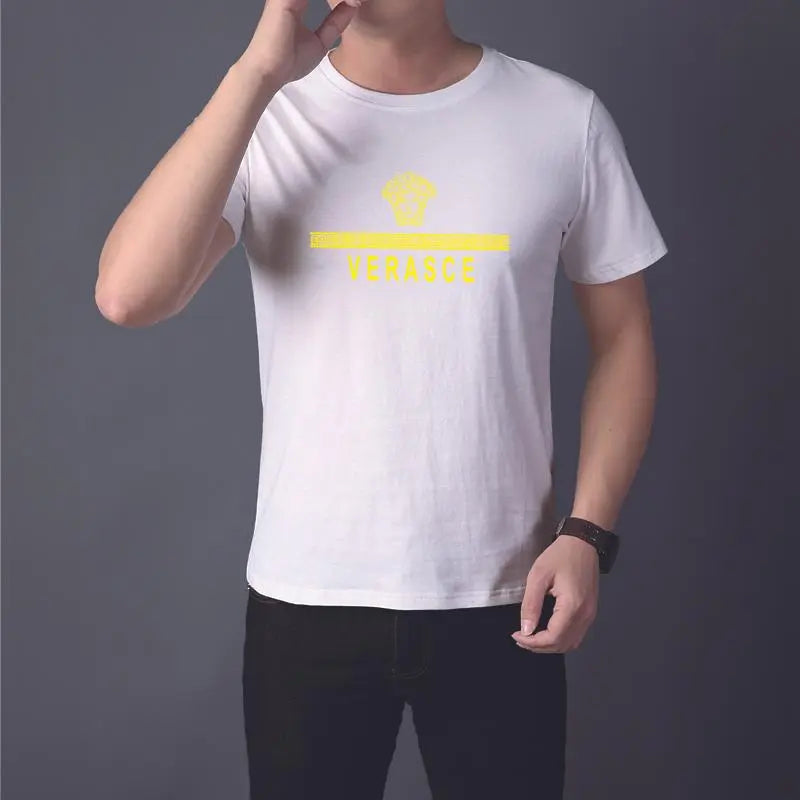 Versace - Men's Logo T-Shirt Black White - Luxury Casual Style Metroutfits