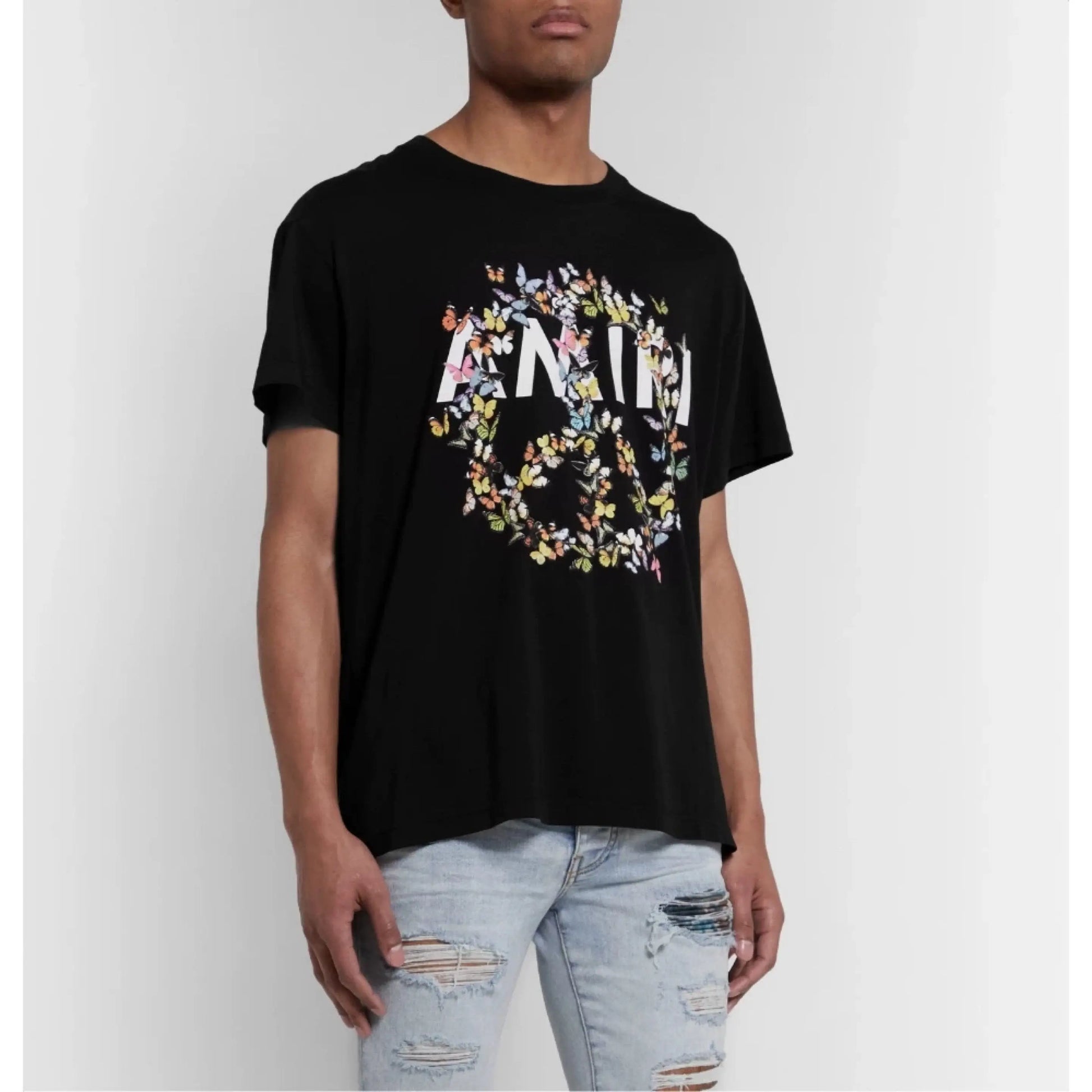 Amiri - Men's T-Shirt Black /White Casual Wear Metroutfits