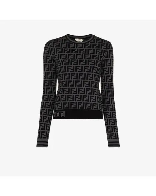 Fendi Women's FF Motif Fitted Sweater Metroutfitstore