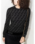 Fendi Women's FF Motif Fitted Sweater Metroutfitstore
