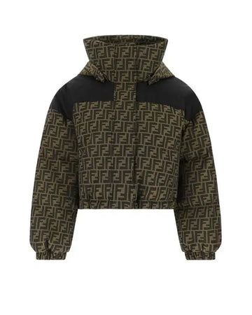 Fendi Monogram Cropped Puffer Jacket for Women Metroutfitstore