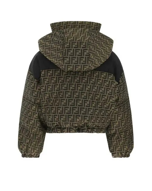 Fendi Monogram Cropped Puffer Jacket for Women Metroutfitstore
