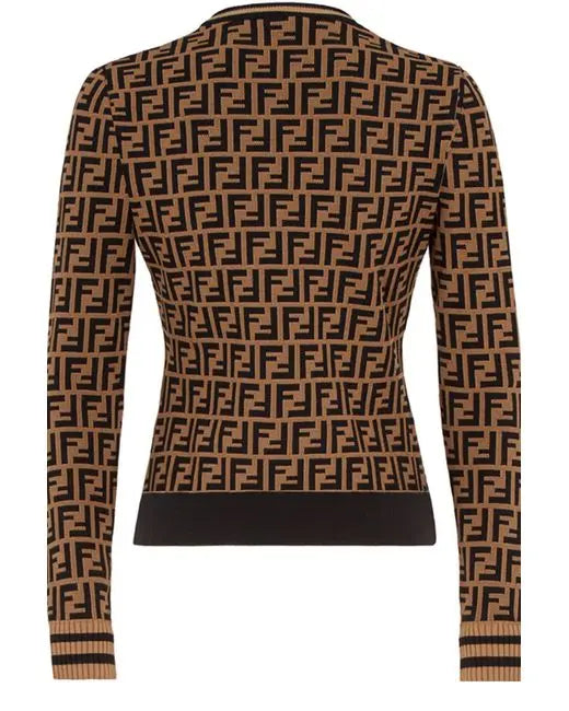Fendi Women's FF Motif Fitted Sweater Metroutfitstore