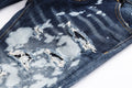 Men's Fashion Ripped Skinny Jeans – Distressed & Hand-Painted Denim Chic Tread
