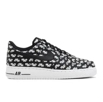 Nike Air Force 1 '07 QS Air Emblazoned Black White  Sneaker Metroutfits