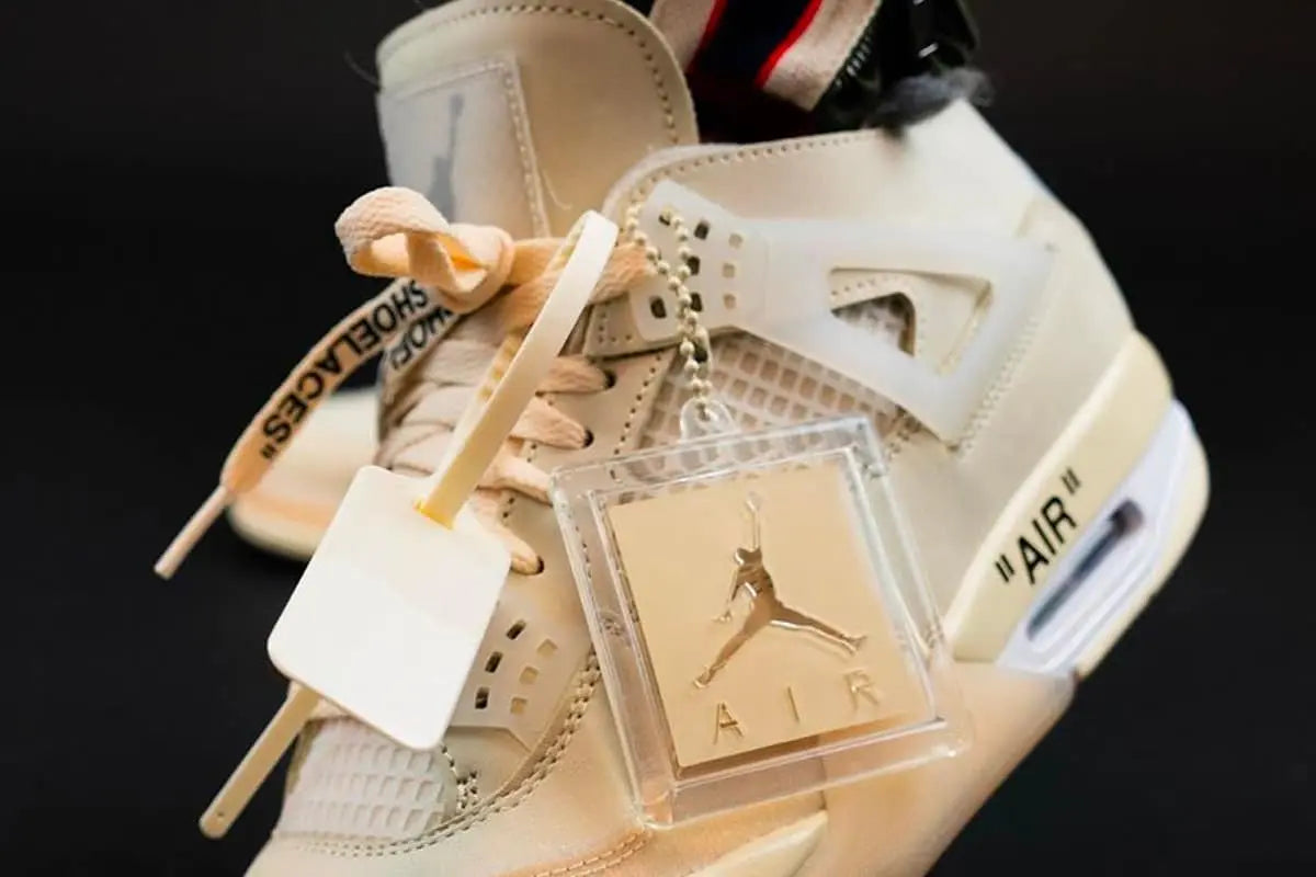 Jordan 4 Retro x Off-White Beige Sneakers New with Tag & Box Metroutfits
