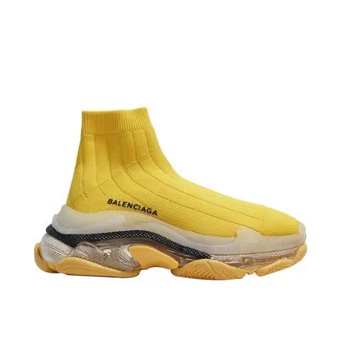 Balenciaga Triple S Air Knit Sock Yellow Women’s  Sneaker Metroutfits