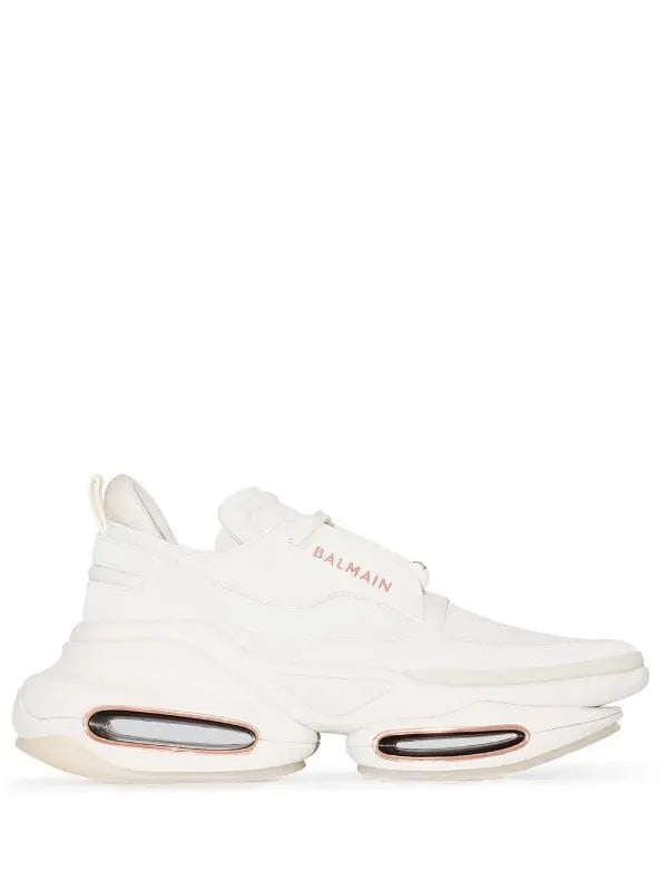 Balmain Bbold Leather Sneakers New With Tag & Box Metroutfits