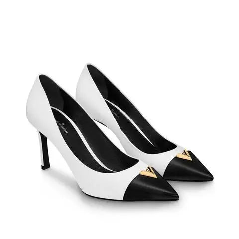 Louis Vuitton Heartbreaker White Black Pumps New with Tag and Box Metroutfits