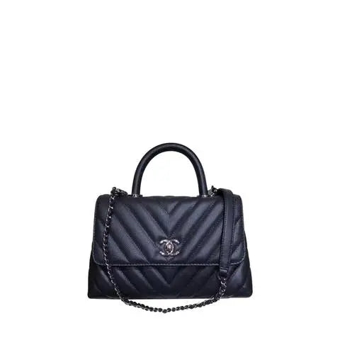 Chanel Handbag – Black Top Handle Flap Bag Metroutfits