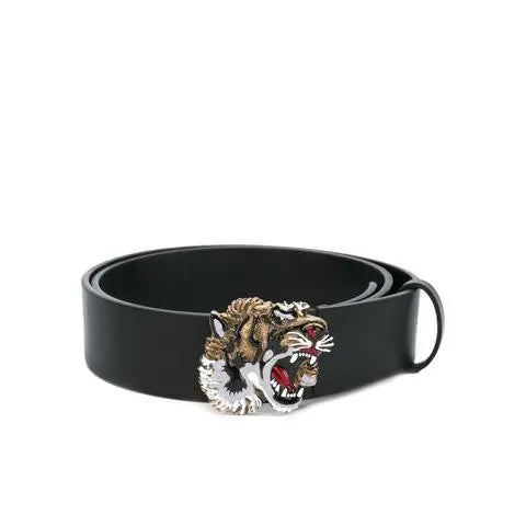 Gucci Leather Belt Tiger Head Buckle Metroutfits