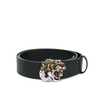 Gucci Leather Belt Tiger Head Buckle Metroutfits