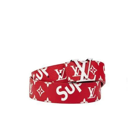 Louis Vuitton x Supreme Reversible Red Monogram Belt CHIC TREAD