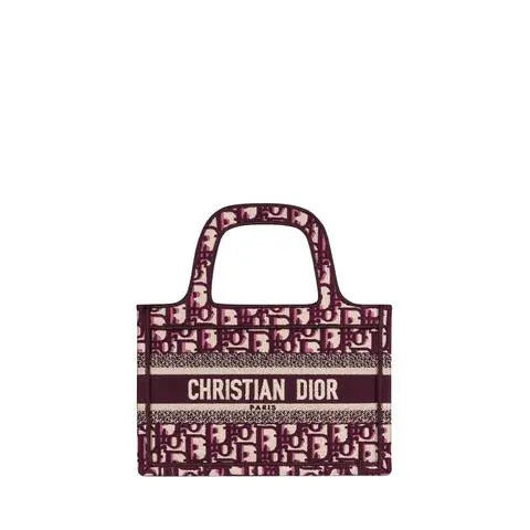 Christian Dior Mini Book Tote Dior Oblique Embroidered Canvas Bag 23 cm New Metroutfits