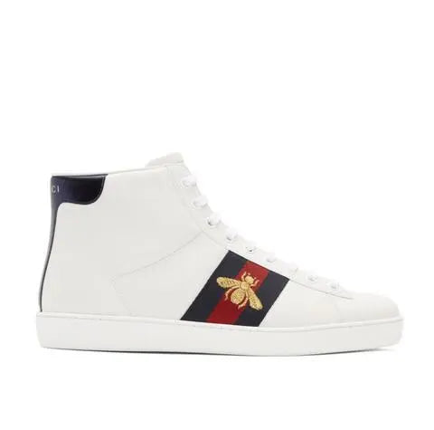 Gucci High-End Embroidered Ace Bee Star White Sneakers Metroutfits