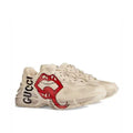 Gucci Women’s Rhyton Mouth Print Ivory Sneakers Metroutfits