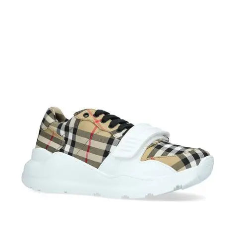 Burberry Arthur Vintage Check Beige Black Sneakers Metroutfits