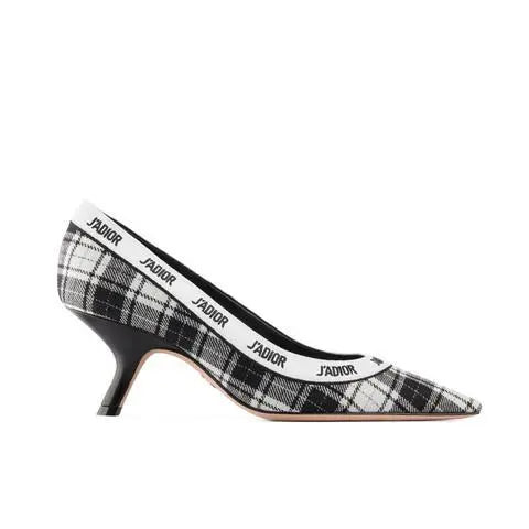 Christian Dior Women's Black White J’adior Tartan Pumps Metroutfits