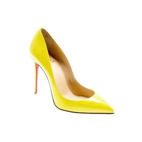 Christian Louboutin Women's Yellow Iriza Shiny Nappa Leather Pumps Metroutfits