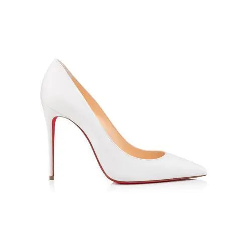 Christian Louboutin Women's White Iriza Shiny Nappa Leather Pumps Metroutfits