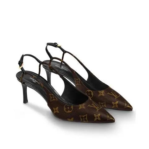 Louis Vuitton Cherie Slingback Pump Women's Brown Heels Metroutfits