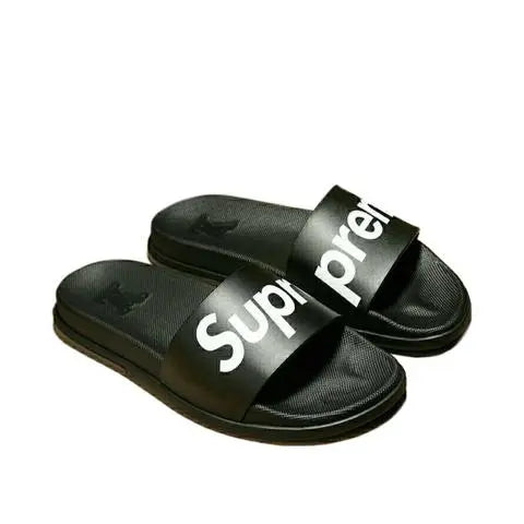 Supreme x Louis Vuitton Men’s Black Slippers Metroutfits
