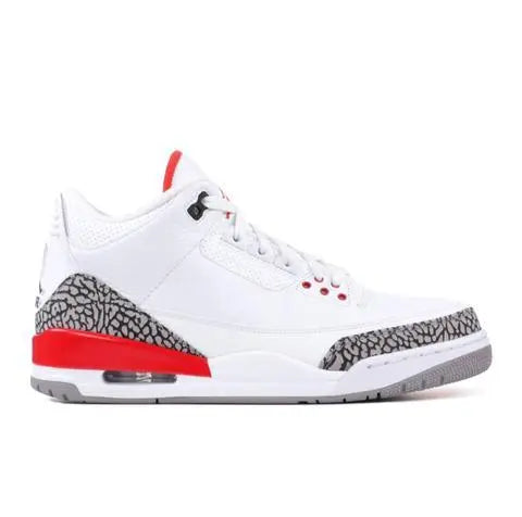 Air Jordan Retro 3 Sneakers White Red Ash Metroutfits