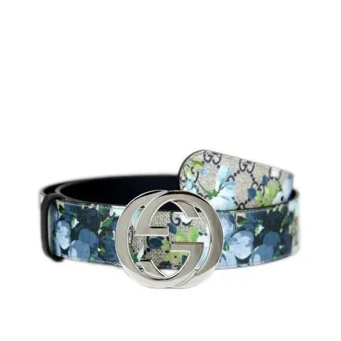 Gucci Canvas Belt Blooms GG Supreme Monogram Metroutfits